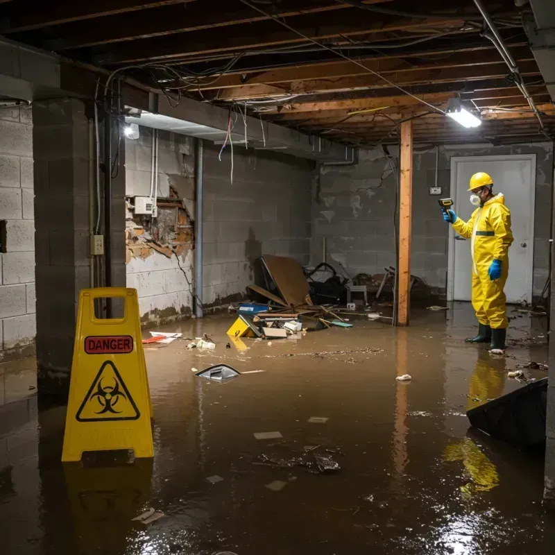 Flooded Basement Electrical Hazard in Broken Bow, NE Property